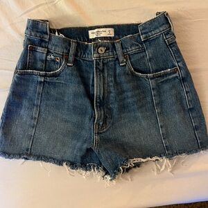 Abercrombie & Fitch Distressed Blue Jean Shorts
